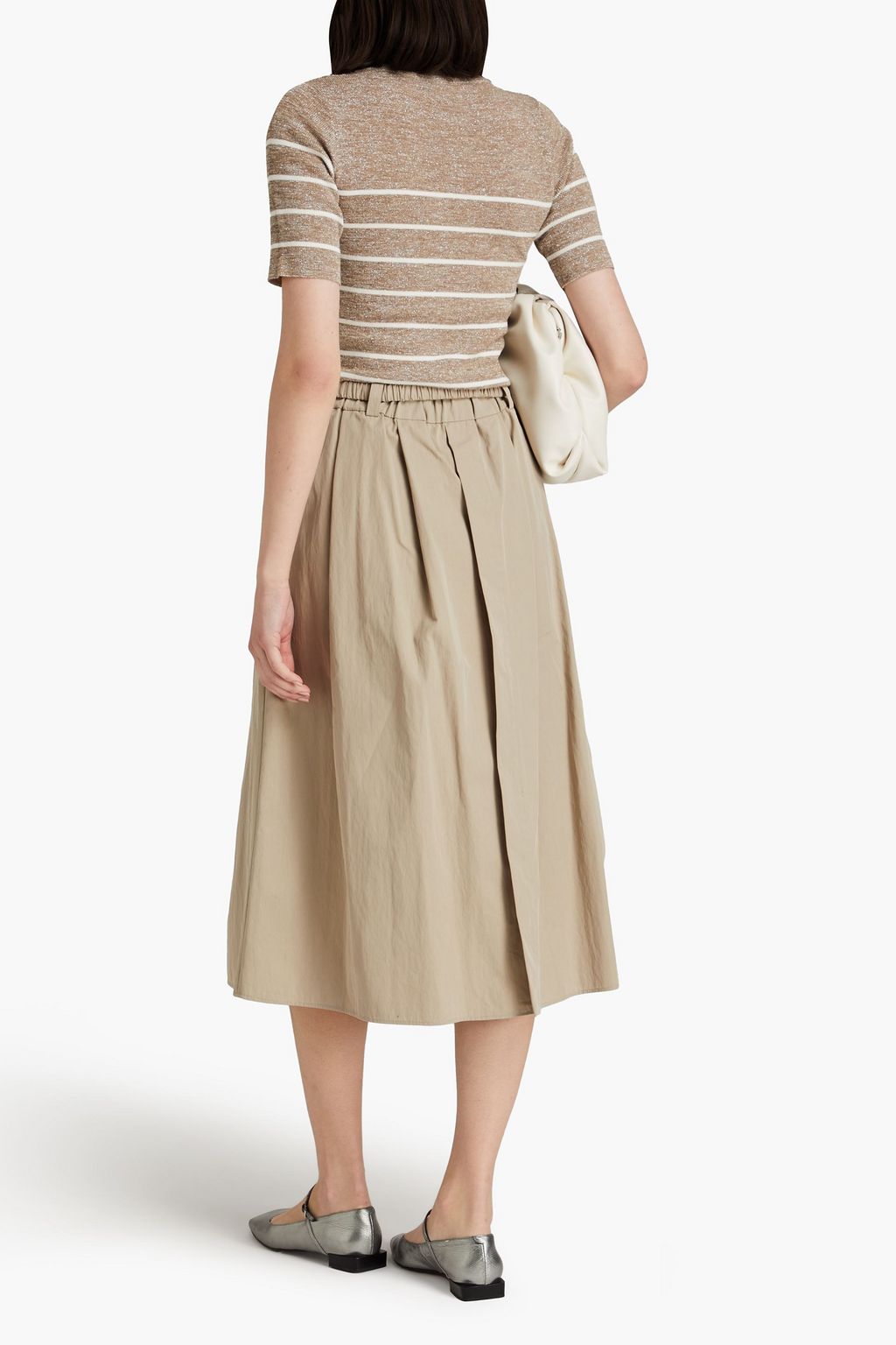 BRUNELLO CUCINELLI Metallic striped knitted top
