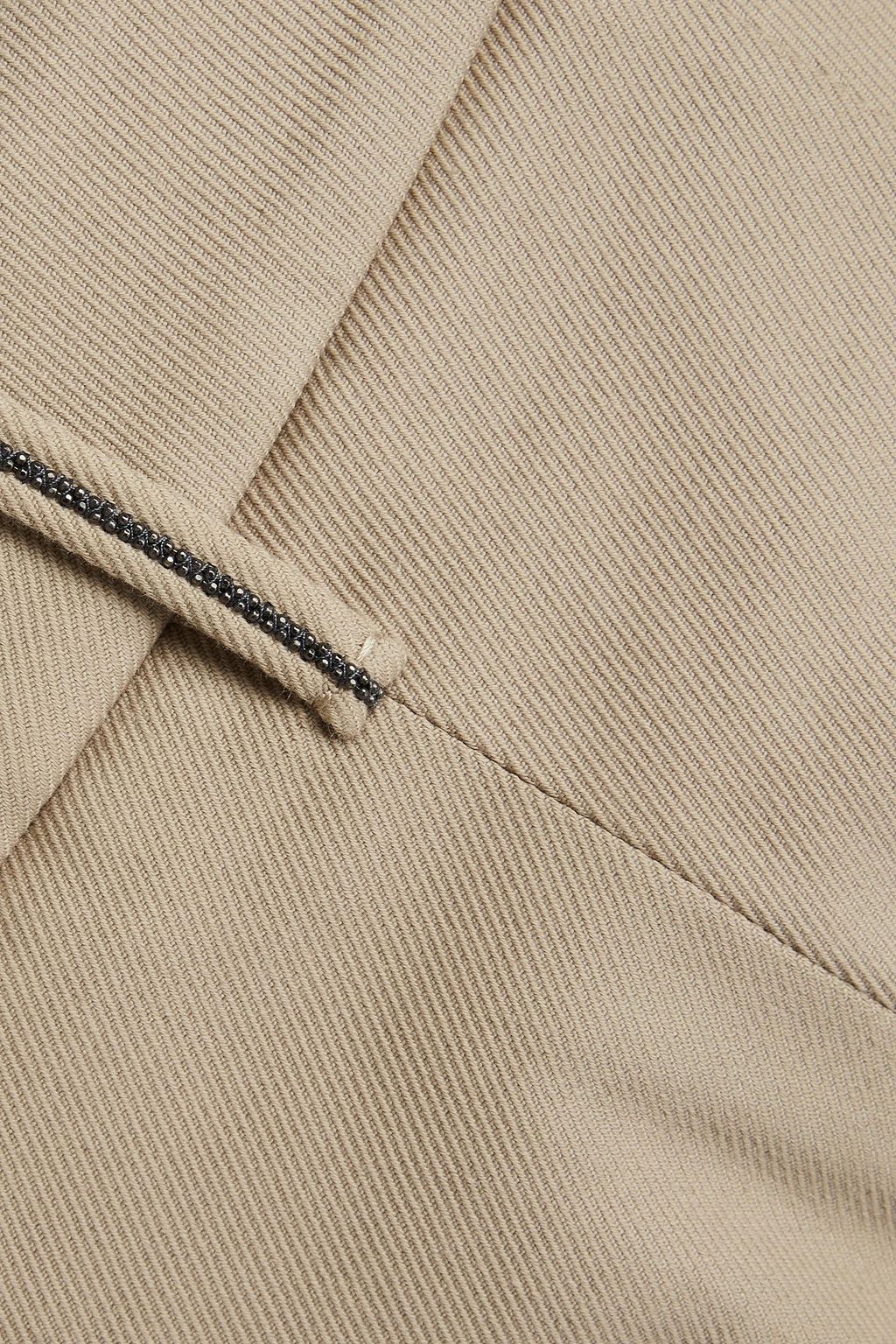 BRUNELLO CUCINELLI Hose mit schmalem Bein aus Twill aus einer Baumwollmischung mit Zierperlen