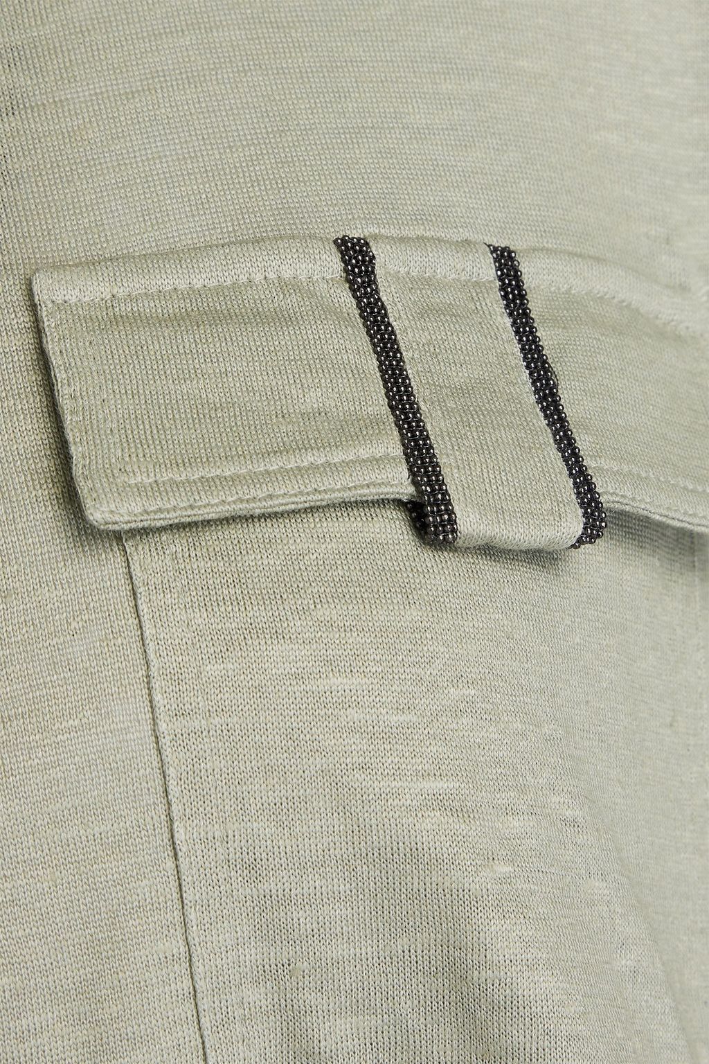 BRUNELLO CUCINELLI Linen and silk-blend jersey top