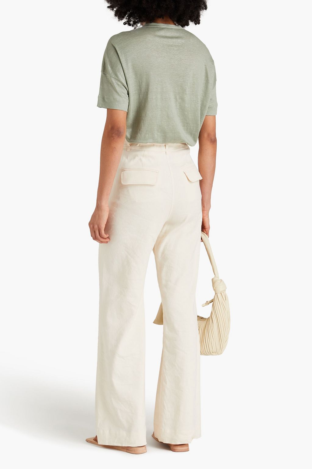 BRUNELLO CUCINELLI Linen and silk-blend jersey top