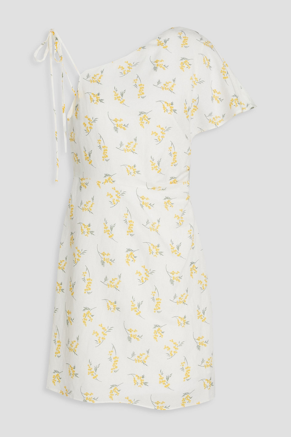 Claudie Pierlot Floral-print Slub Woven Mini Dress In Neutral