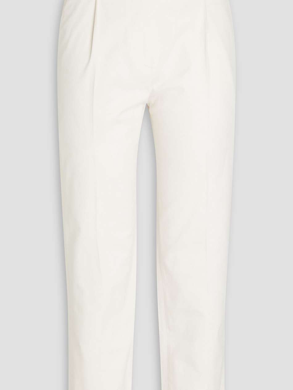 bead-embellished stretch-cotton twill tapered pants