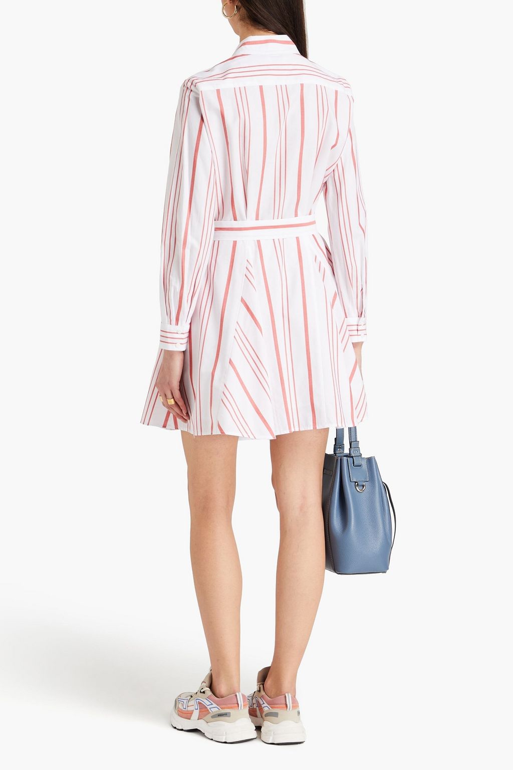 CLAUDIE PIERLOT 스트라이프 코튼 라이오셀 혼방 포플린 셔츠 드레스