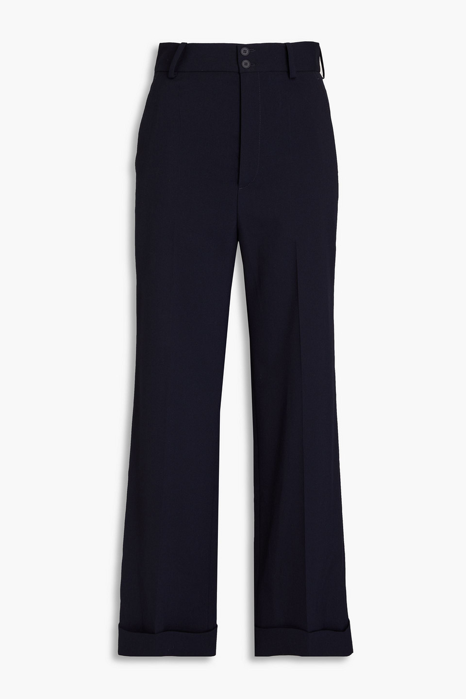 Sandro Piano Crepe Straight-leg Trousers In Navy
