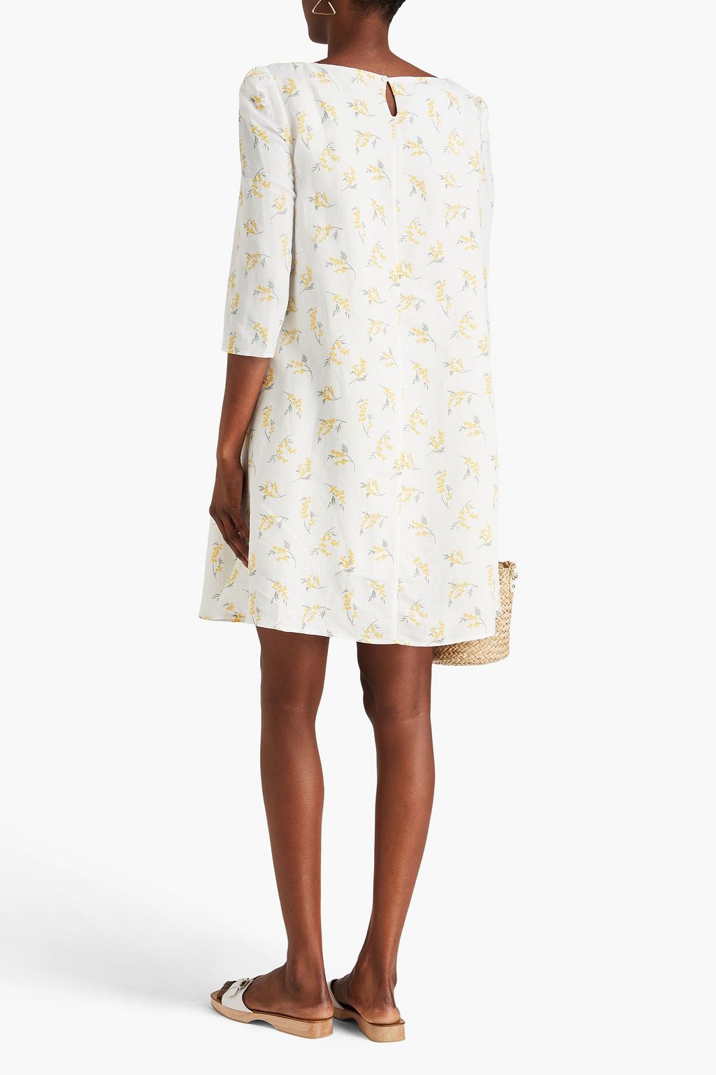 CLAUDIE PIERLOT スラブ織地 ミニワンピース フローラルプリント