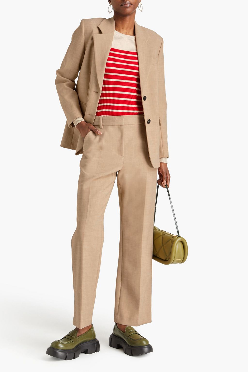 CLAUDIE PIERLOT 크레이프 스트레이트 레그 팬츠
