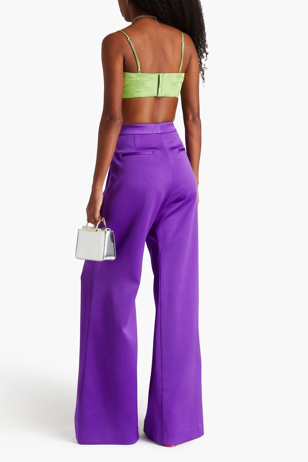 ALEX PERRY Patton satin-crepe wide-leg pants