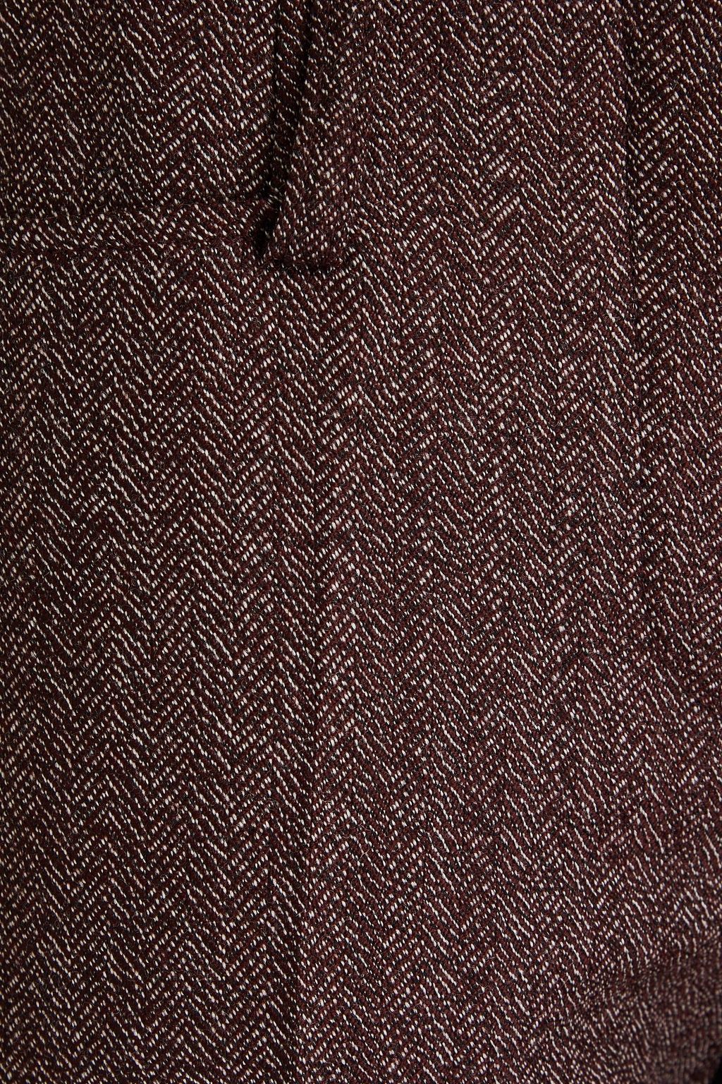 VICTORIA BECKHAM Herringbone wool straight-leg pants