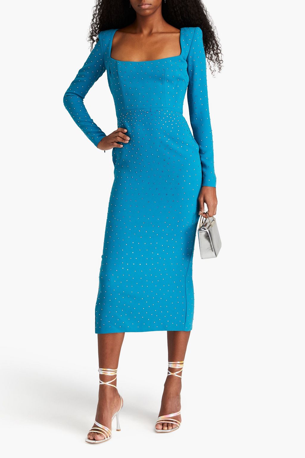 ALEX PERRY Tiernan crystal-embellished crepe midi dress