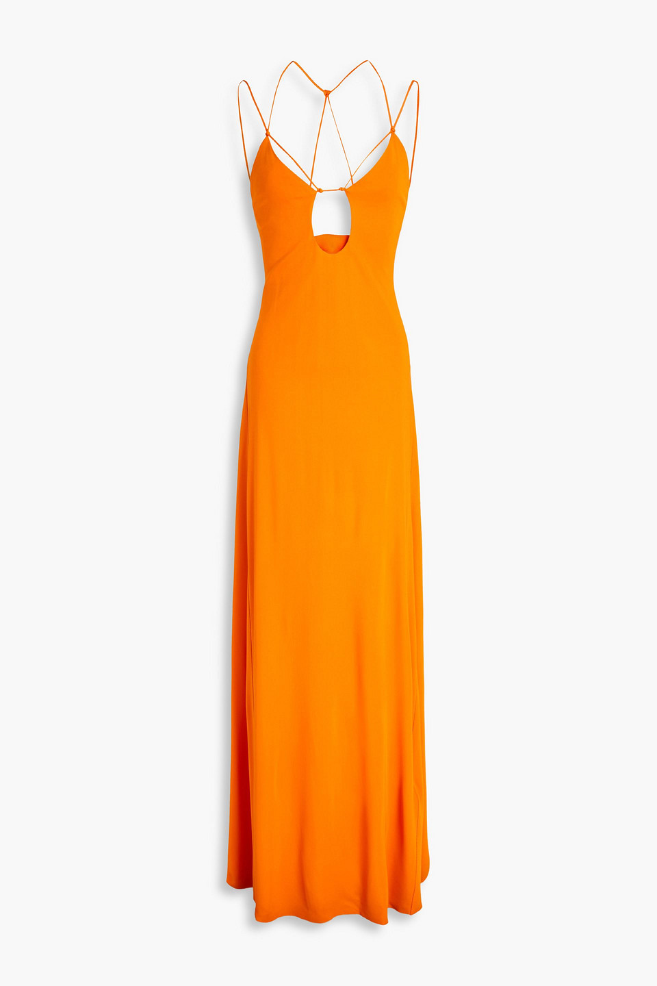 victoria beckham - cutout jersey maxi dress - orange - uk 10