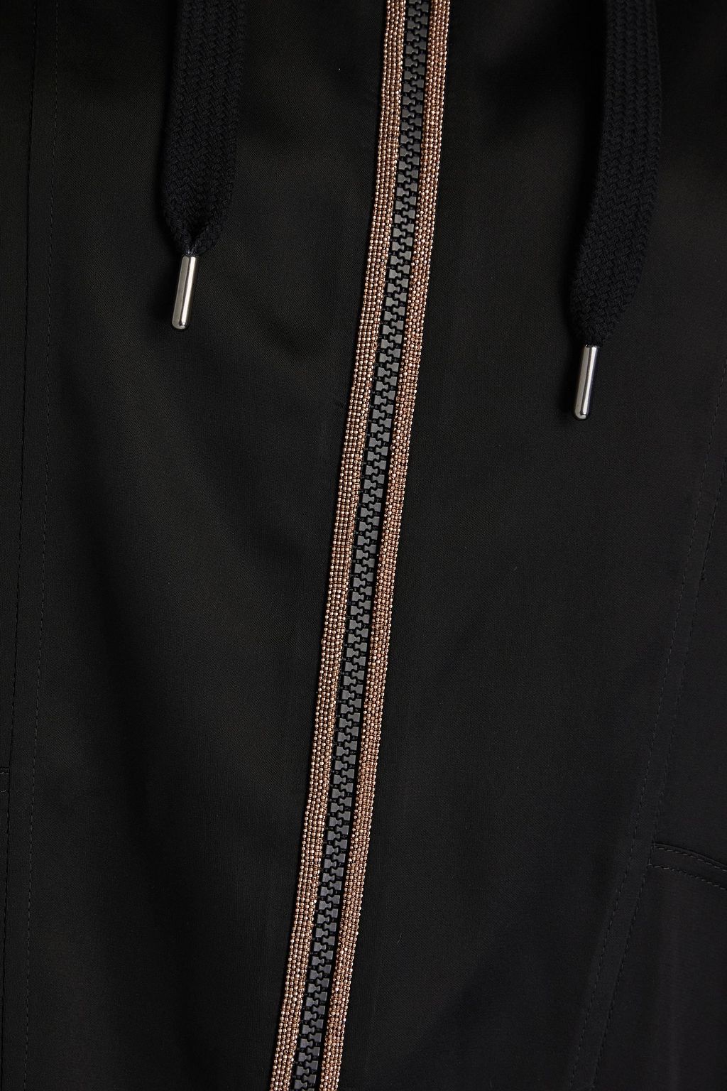 BRUNELLO CUCINELLI 비즈 장식 새틴 후드 재킷