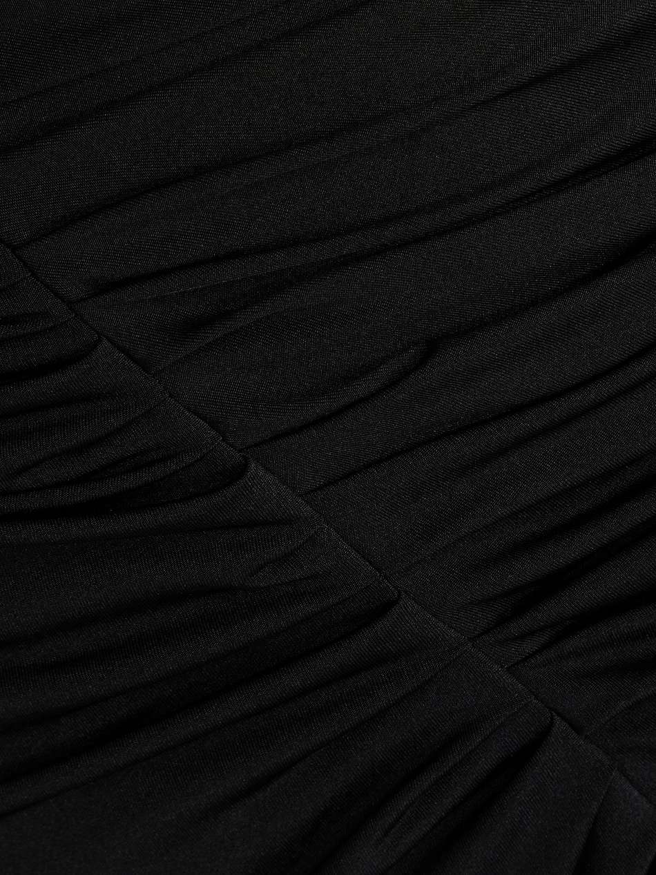cutout ruched satin-jersey maxi dress