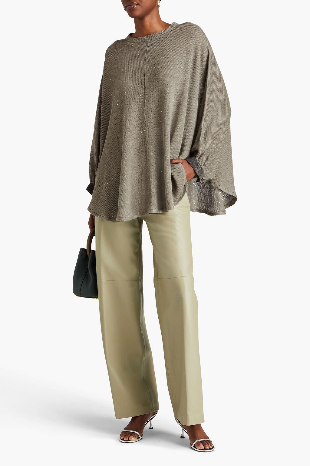BRUNELLO CUCINELLI 장식 디테일 리넨 실크 혼방 스웨터