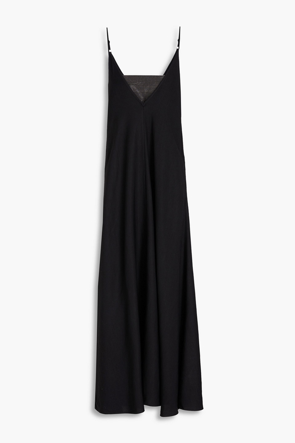 Brunello Cucinelli Bead-embellished Layered Twill Maxi Dress In Black