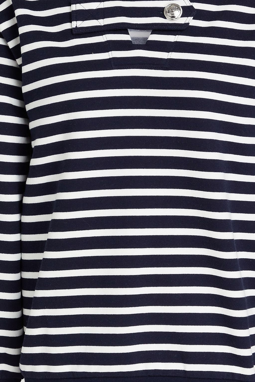 CLAUDIE PIERLOT Two-tone striped cotton-blend fleece sweatshirt