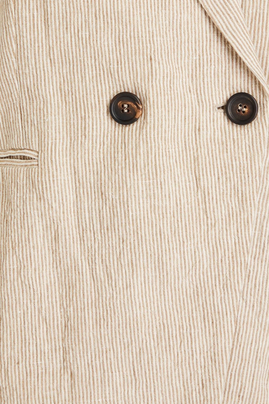 BRUNELLO CUCINELLI Double-breasted pinstriped linen blazer