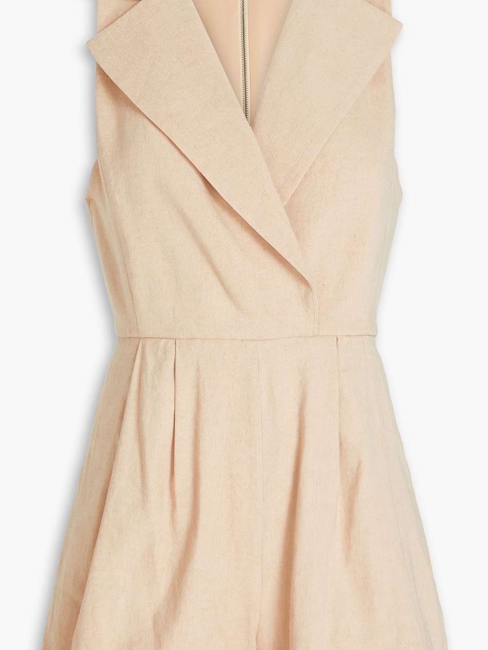 merritt pleated linen-blend playsuit