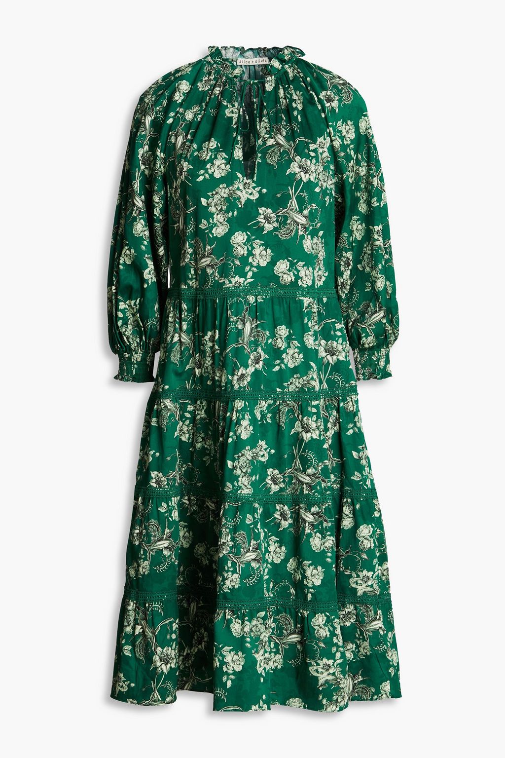 Alice and olivia green floral dress deals