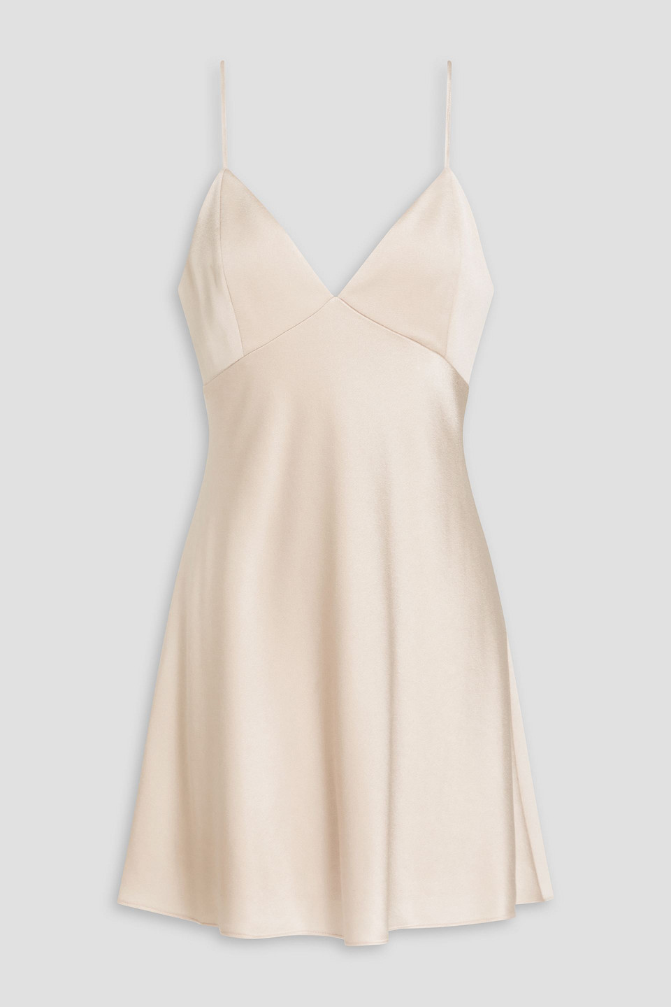 Alice And Olivia Julietta Satin-crepe Mini Dress In Ivory