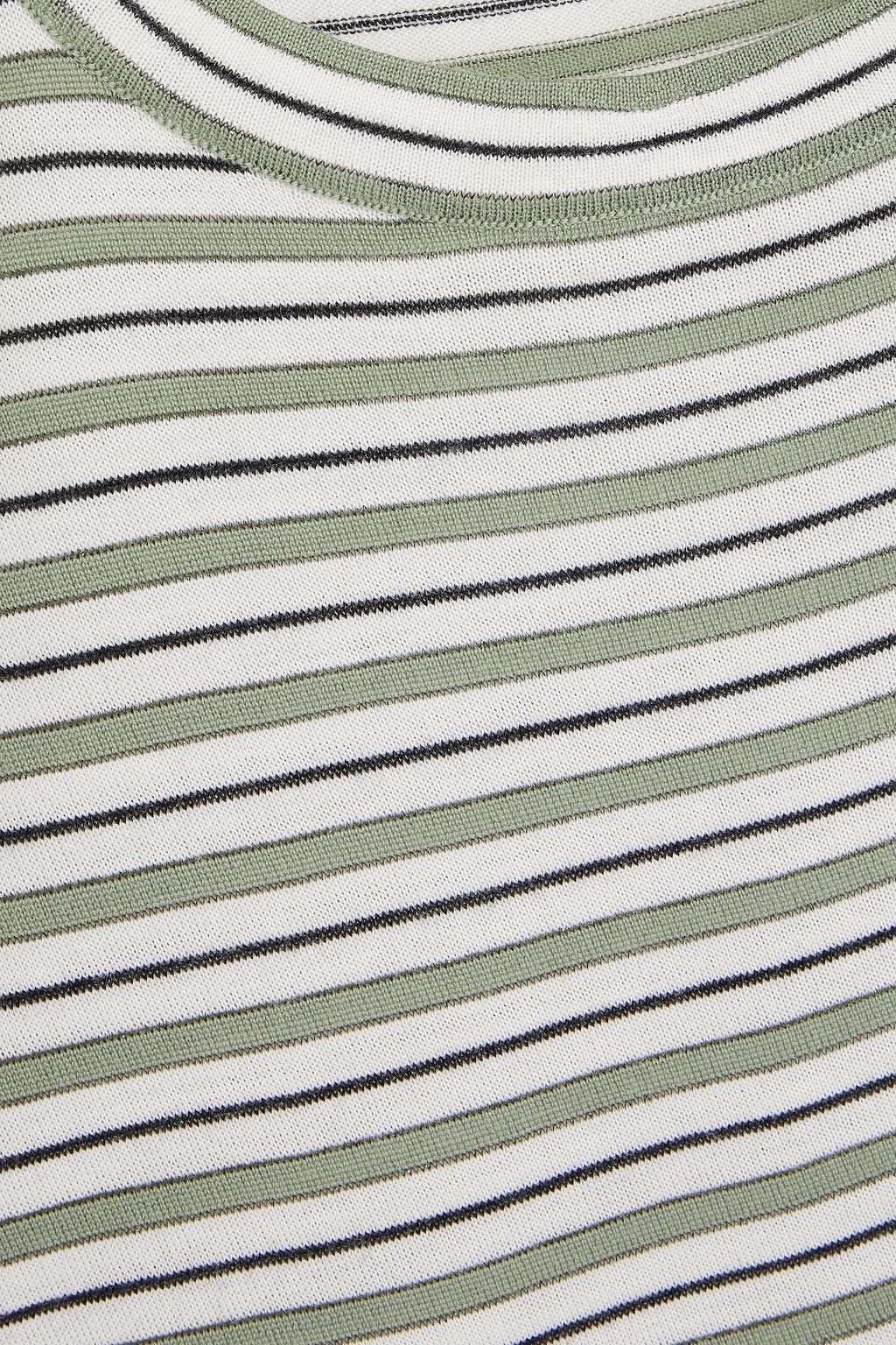 BRUNELLO CUCINELLI ウール&カシミヤ混ジャージー Tシャツ ストライプ