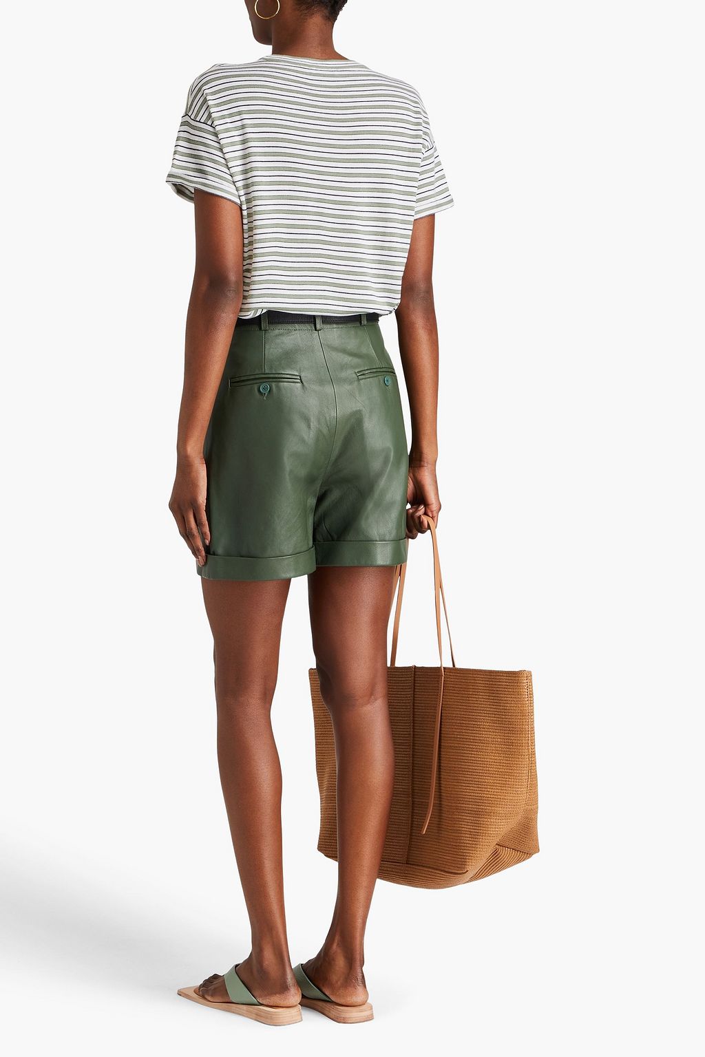 BRUNELLO CUCINELLI ウール&カシミヤ混ジャージー Tシャツ ストライプ