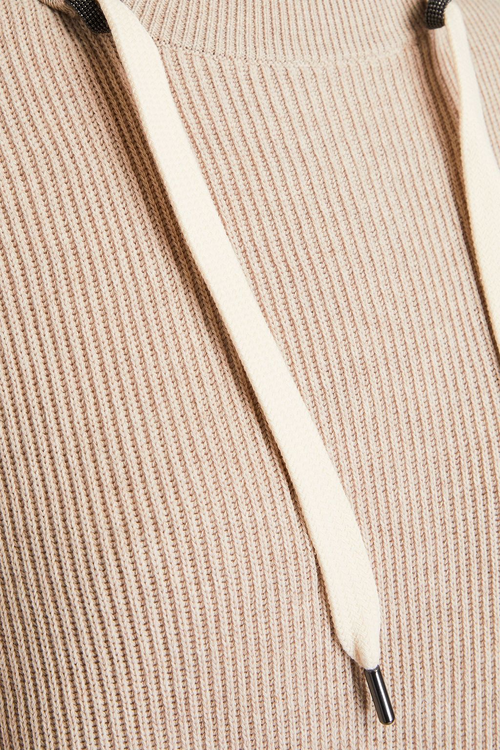 BRUNELLO CUCINELLI فستان قصير مصنوع من القطن بتصميم مضلّع ومزين بالخرز