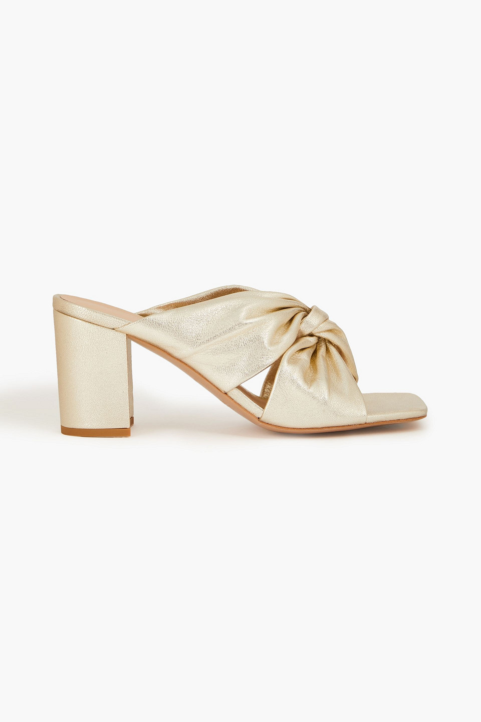Claudie Pierlot - Twisted metallic leather mules - Metallic - EU 36
