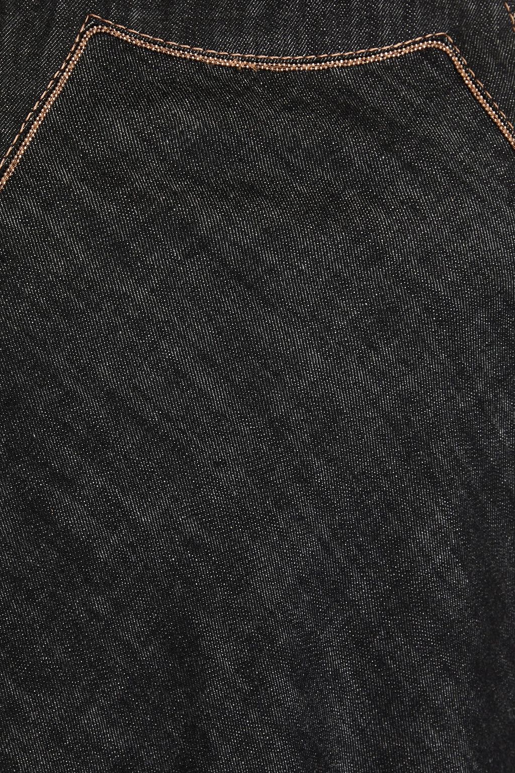 BRUNELLO CUCINELLI デニム ホルターネックワンピース ビーズ付き