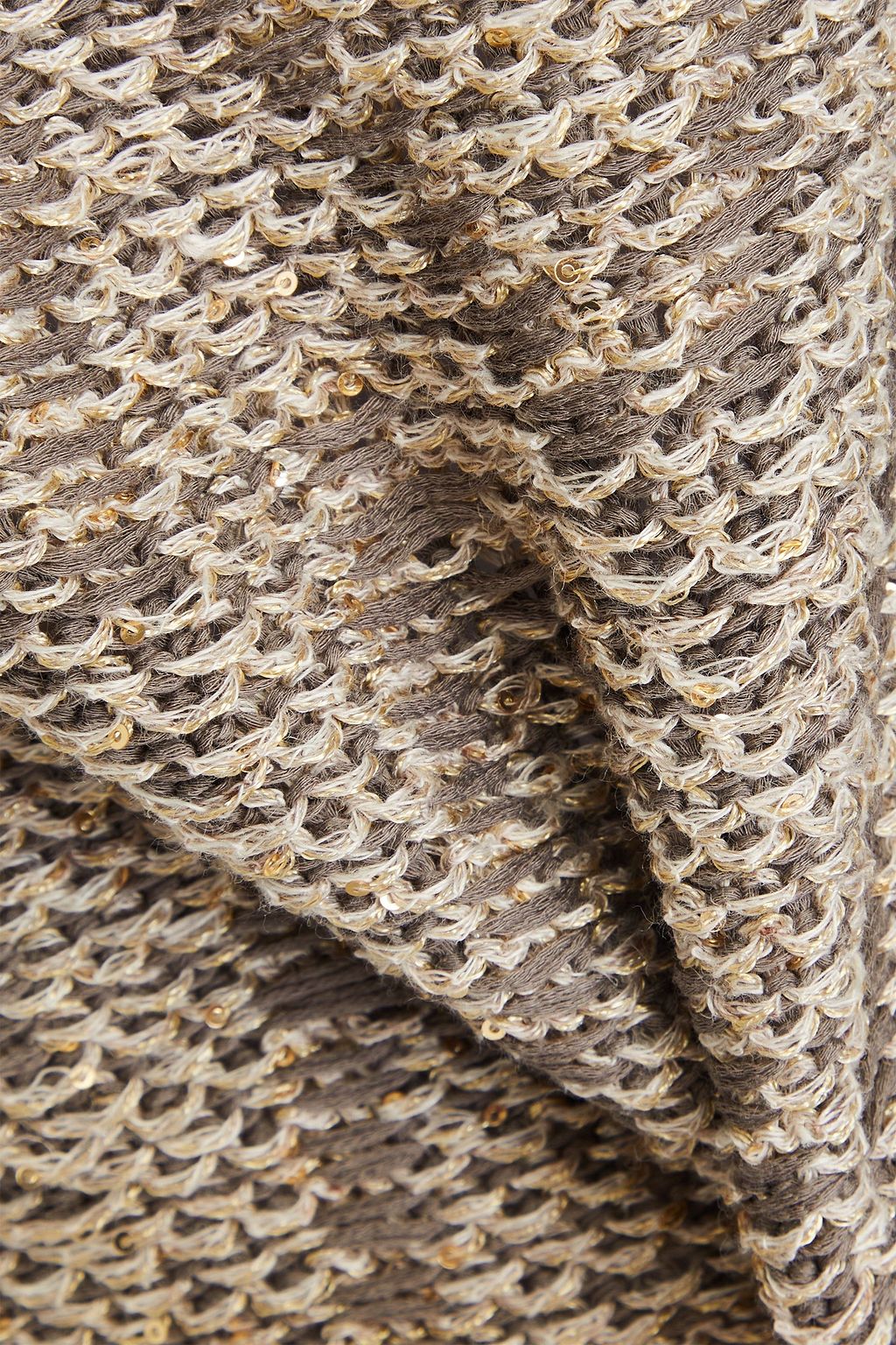 GENTRYPORTOFINO Oberteil aus strukturiertem Strick mit Pailletten und Metallic-Effekt