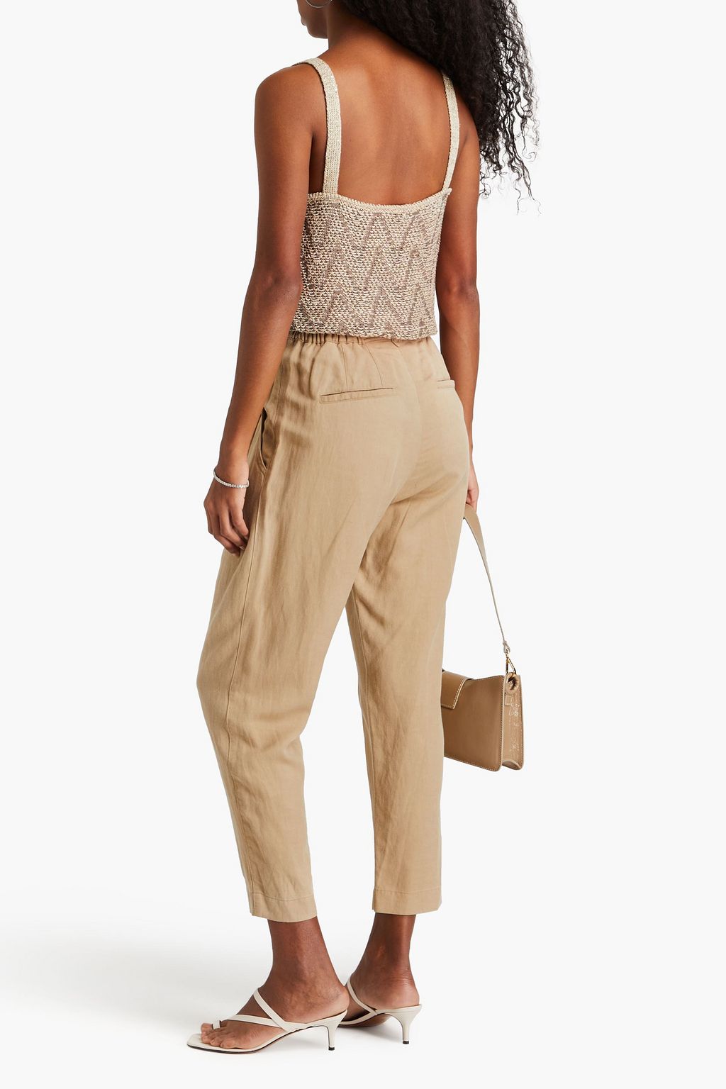 GENTRYPORTOFINO Oberteil aus strukturiertem Strick mit Pailletten und Metallic-Effekt
