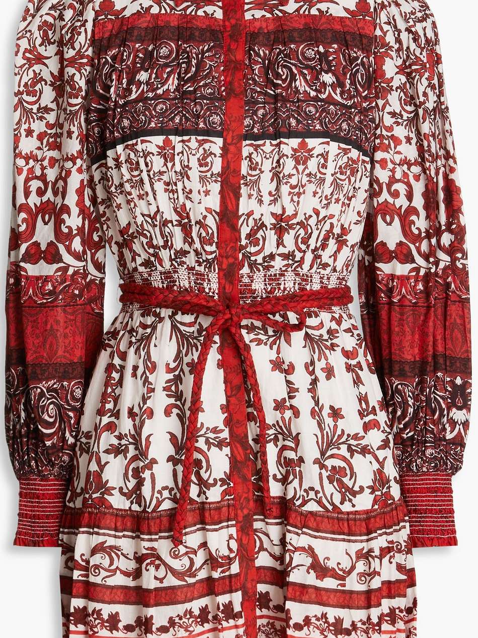 tiffie printed cotton-mousseline mini shirt dress