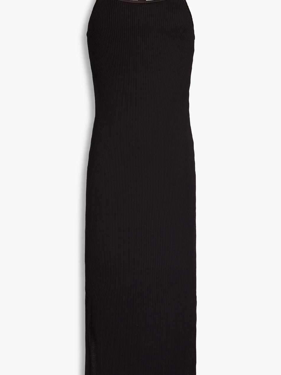 ribbed stretch-cotton jersey midi dress
