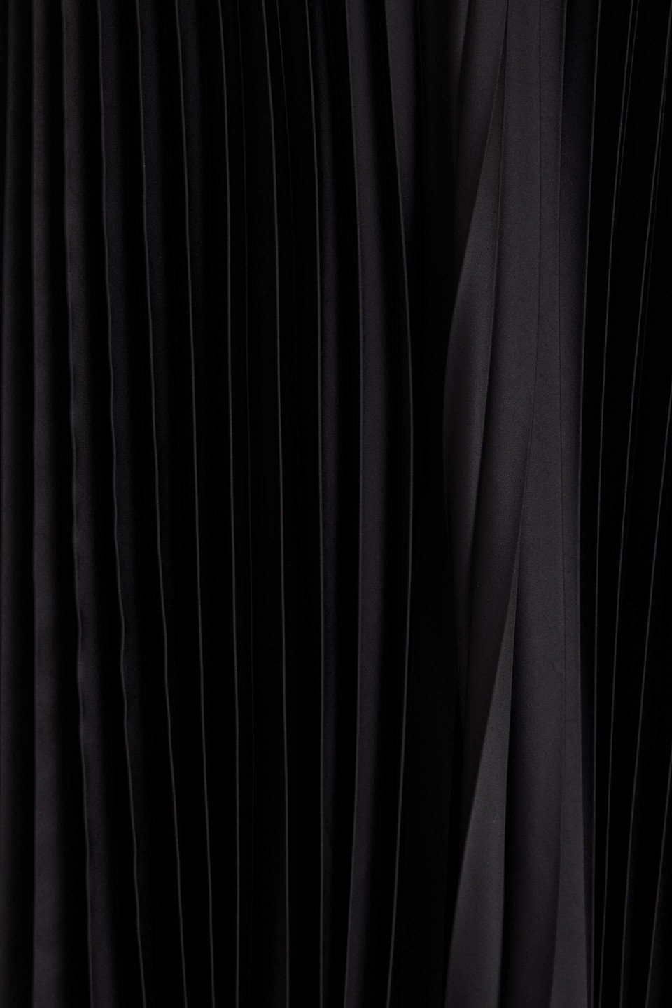 Brunello Cucinelli Pleated Satin Midi Dress In Black