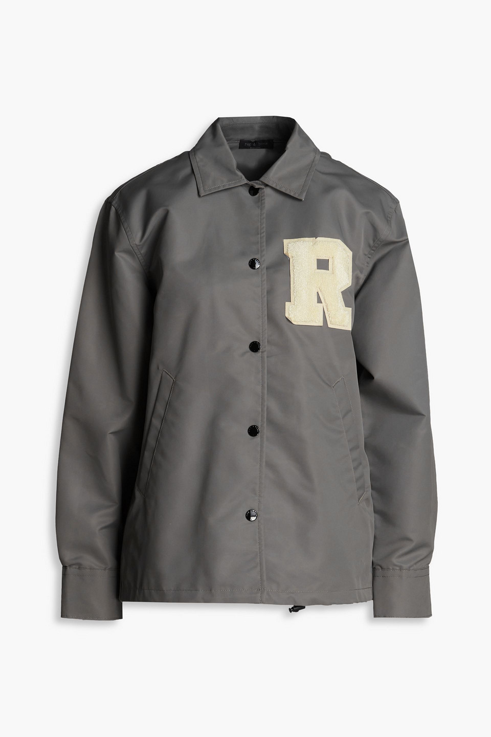 Rag & Bone Rand Logo-patch Shirt Jacket In Dark Gray