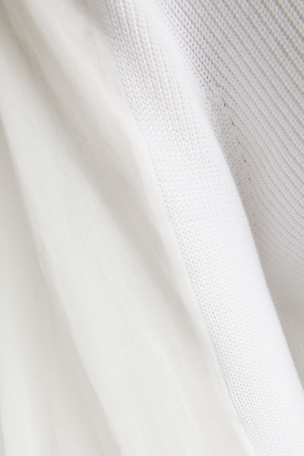 BRUNELLO CUCINELLI Gauze-paneled ribbed cotton sweater
