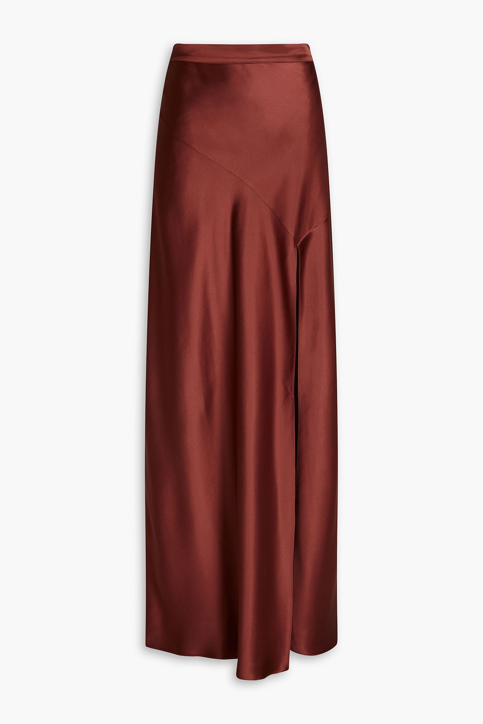 Nicholas Dierra Satin Maxi Skirt In Chocolate