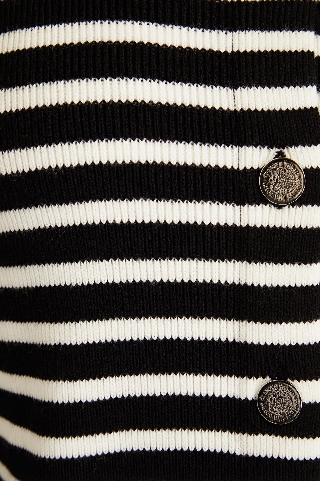 CLAUDIE PIERLOT كارديغان مصنوع من الصوف ومزيج من القطن بتصميم مضلّع ومخطط