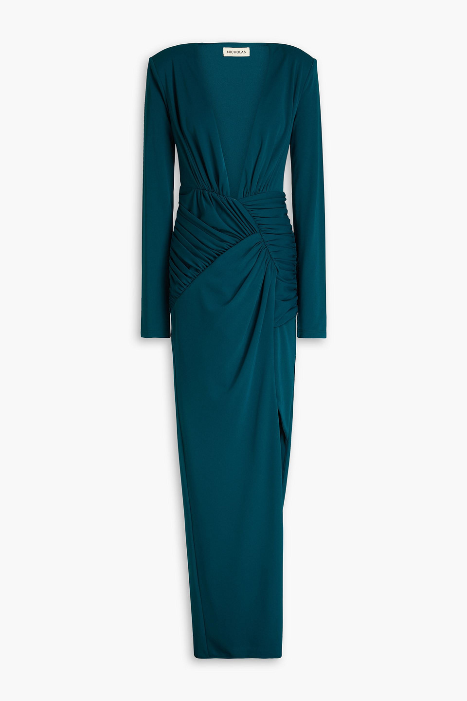 Nicholas Lura Stretch-crepe Gown In Petrol