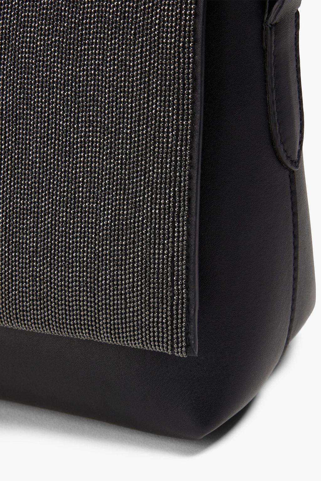 BRUNELLO CUCINELLI Bead-embellished leather shoulder bag