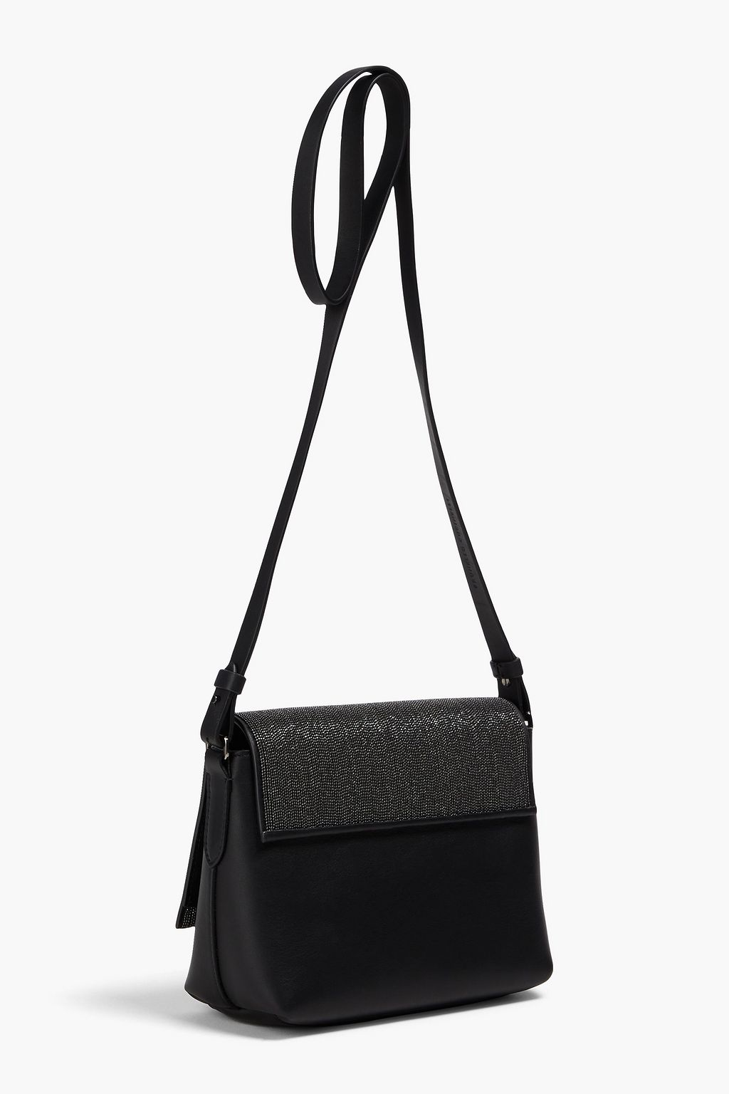 BRUNELLO CUCINELLI Bead-embellished leather shoulder bag