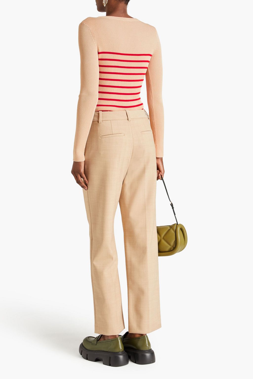 CLAUDIE PIERLOT كنزة رياضية مصنوعة من نسيج بحبكة مضلّعة وبتصميم مخطط