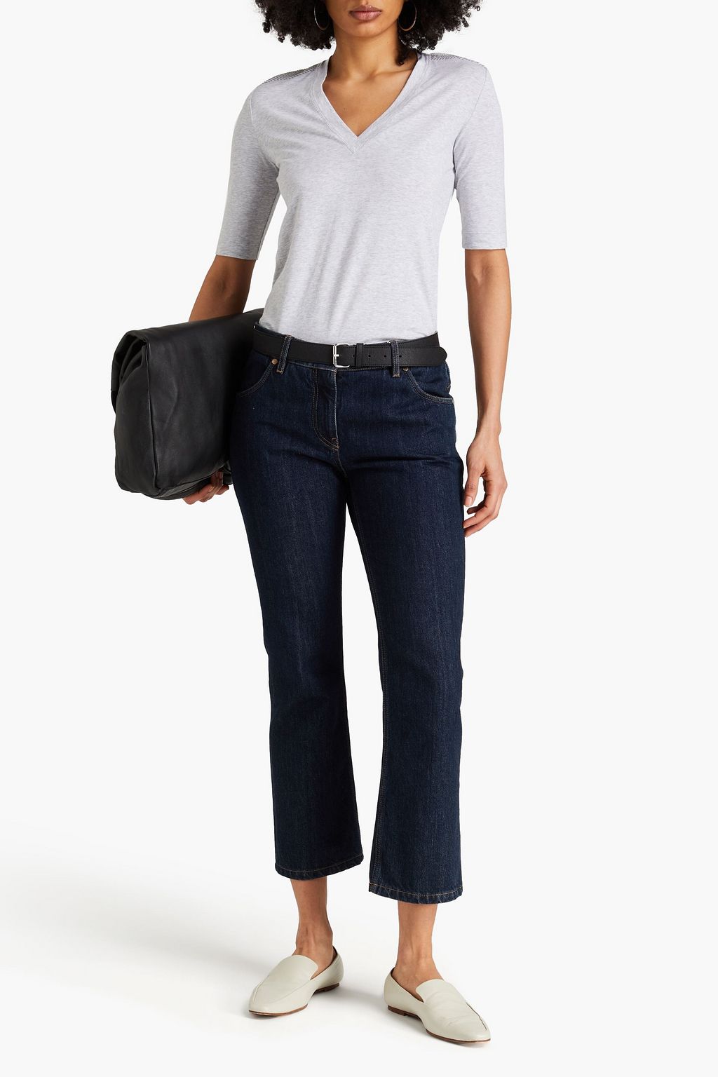BRUNELLO CUCINELLI T-Shirt aus Baumwoll-Jersey mit Zierperlen