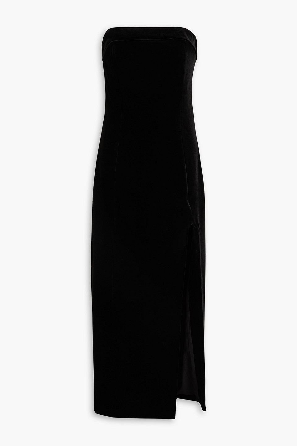 Nicholas Adiba Strapless Velvet Midi Dress In Black