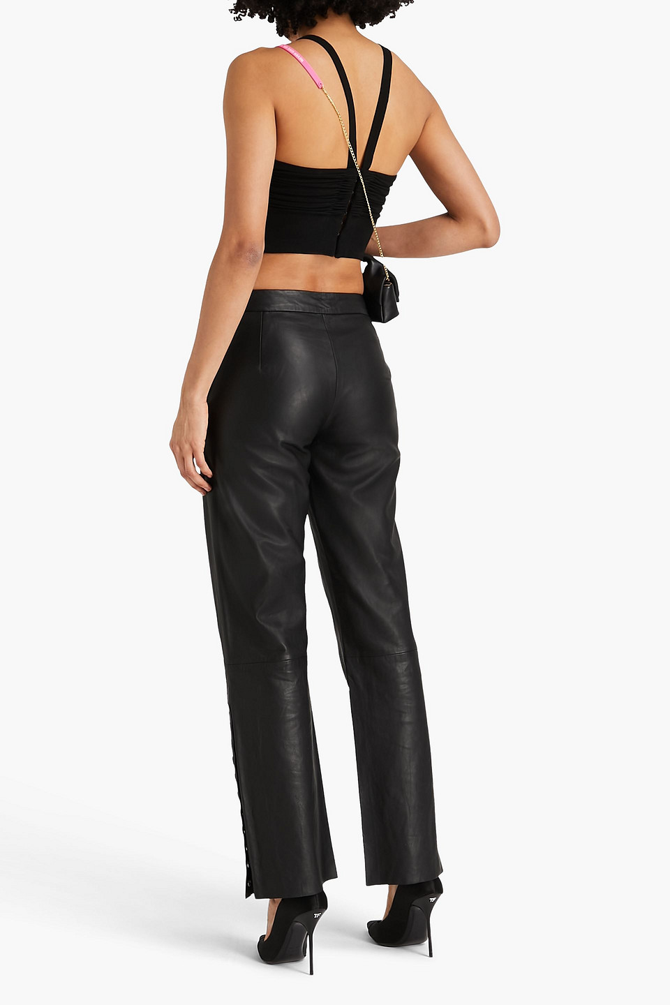 Shop Envelope 1976 Leather Straight-leg Pants In Black