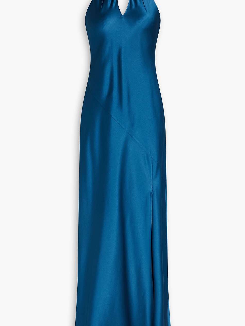 ana satin halterneck maxi dress
