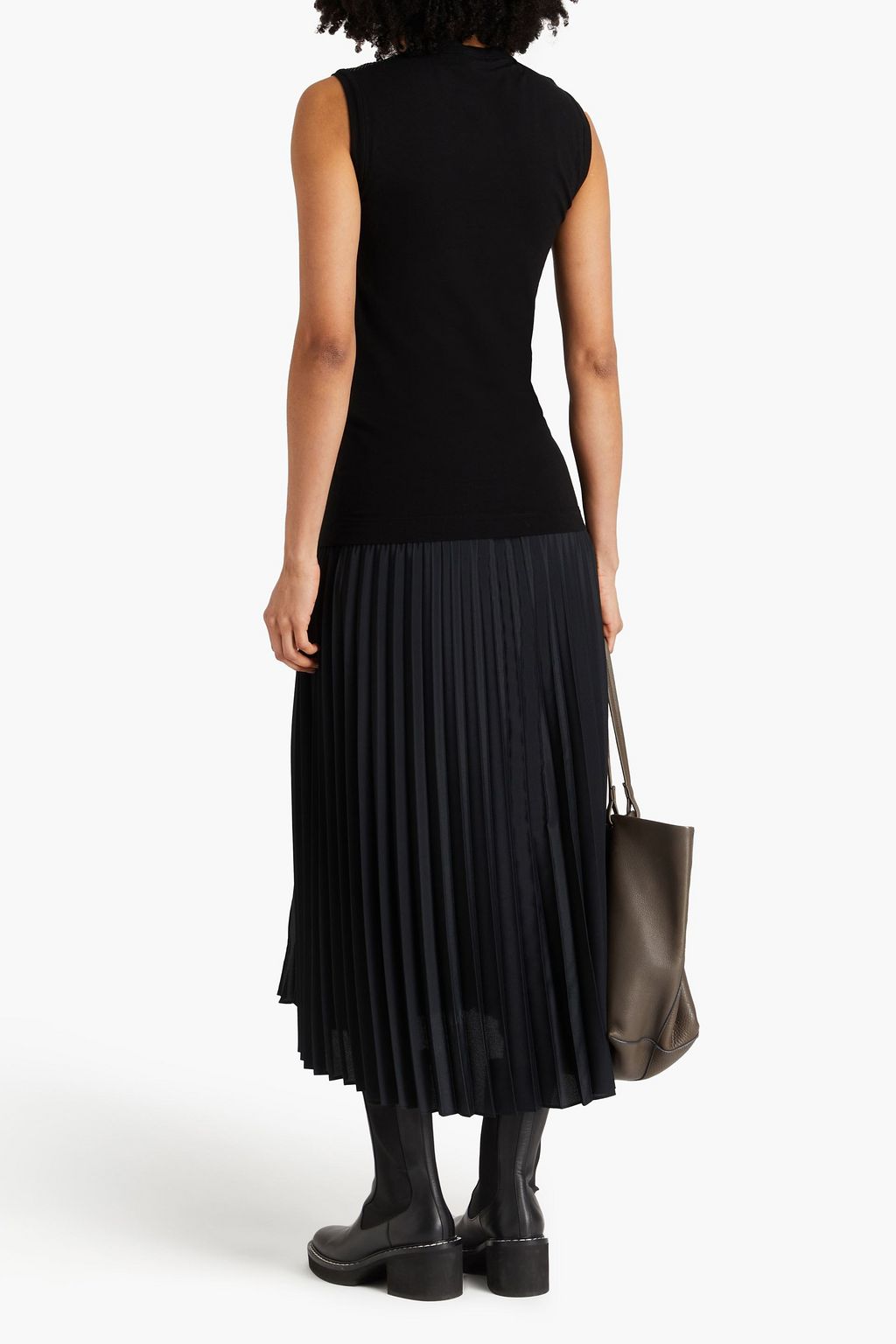 BRUNELLO CUCINELLI Bead-embellished stretch-cotton jersey top