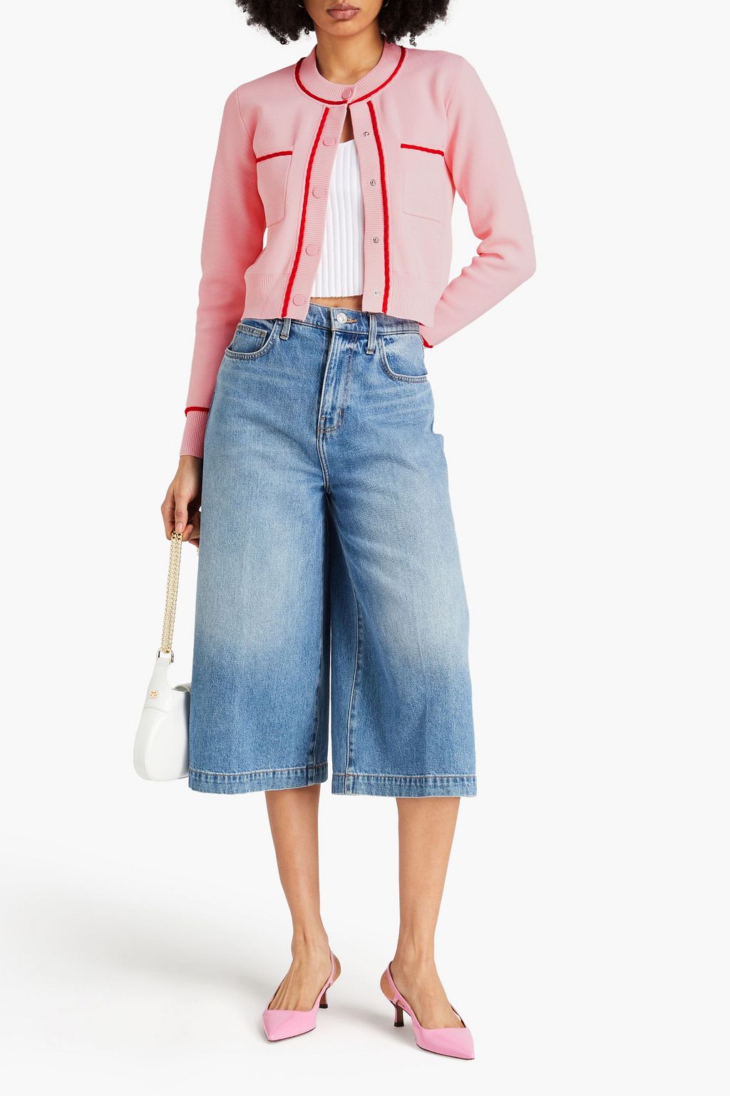 CLAUDIE PIERLOT ストレッチニット カーディガン パイピング