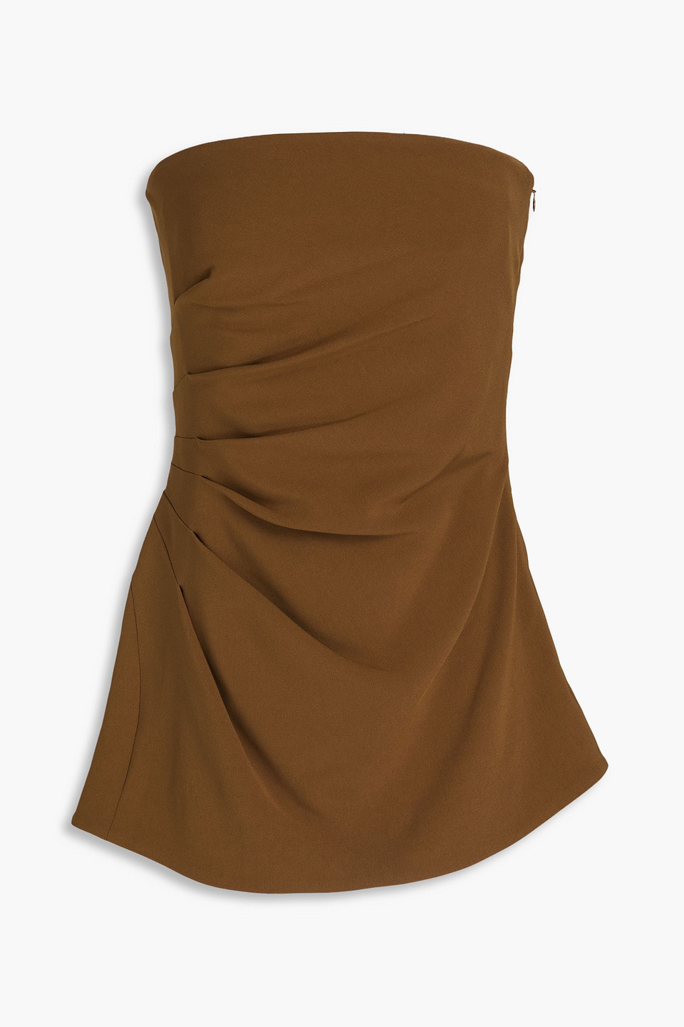 Proenza Schouler Strapless Draped Crepe Top In Brown