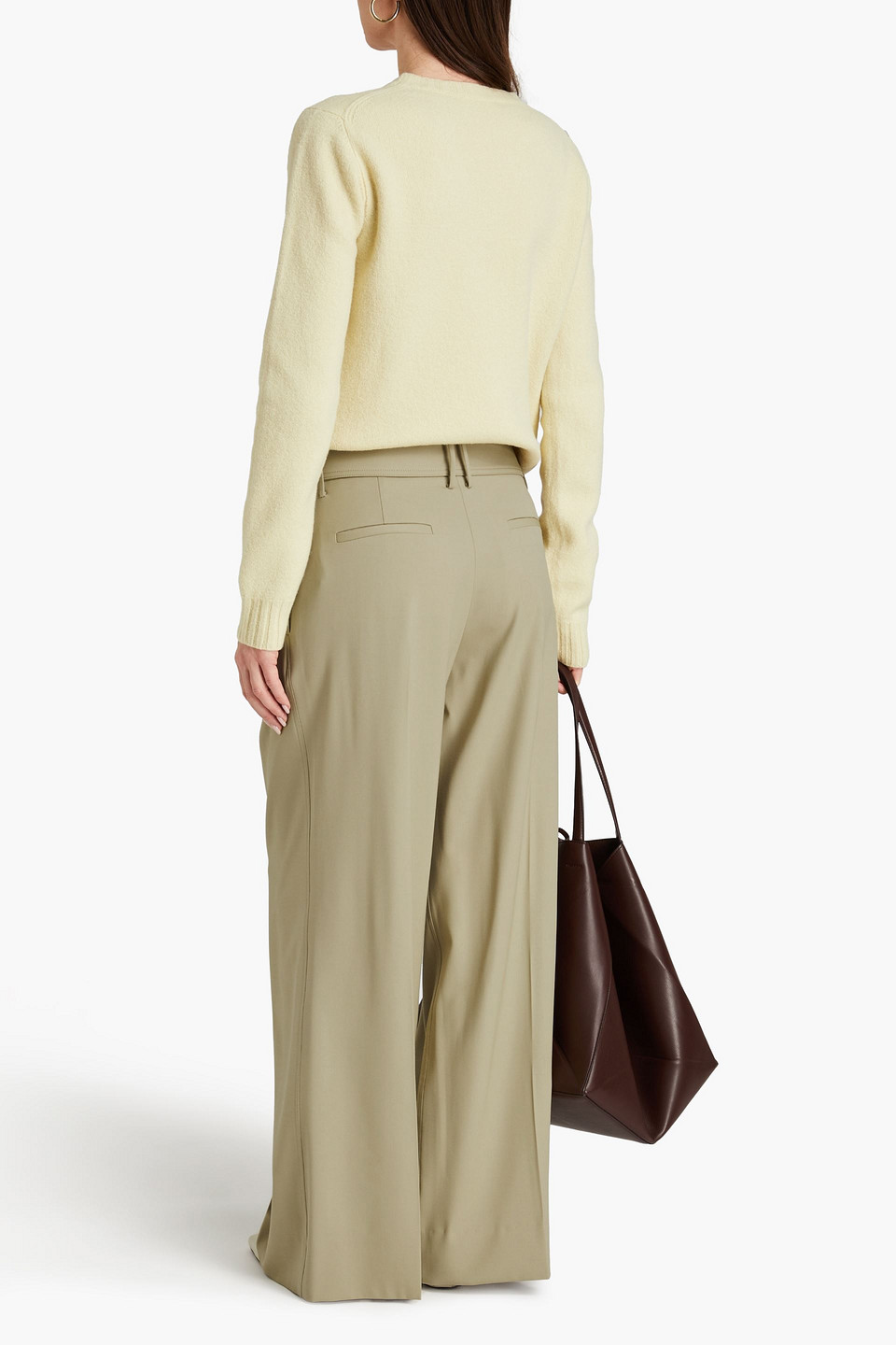 Shop Proenza Schouler Stretch-wool Twill Wide-leg Pants In Sage Green