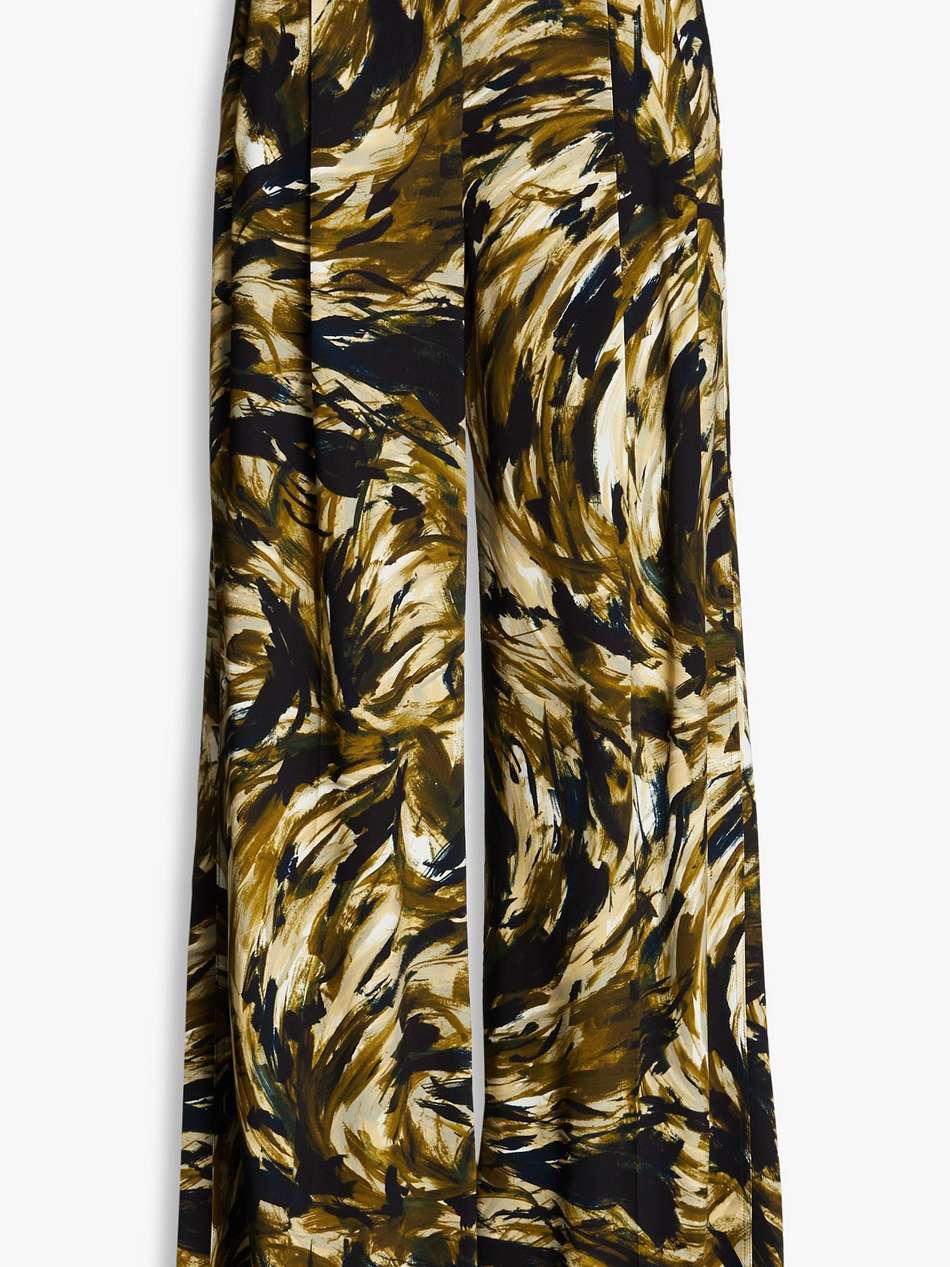 printed crepe wide-leg pants